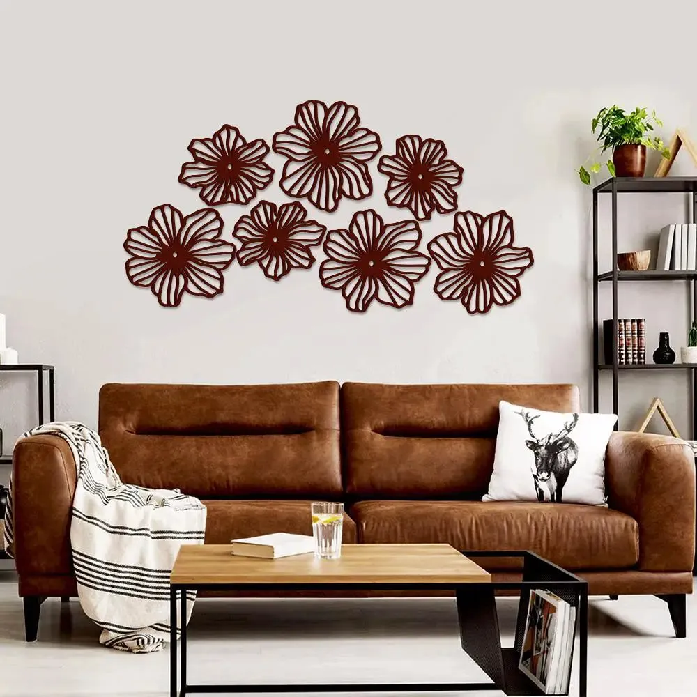 Beautiful Flowers in Bunch Design Wooden Wall Hanging Medium(12inch X 24 inch)