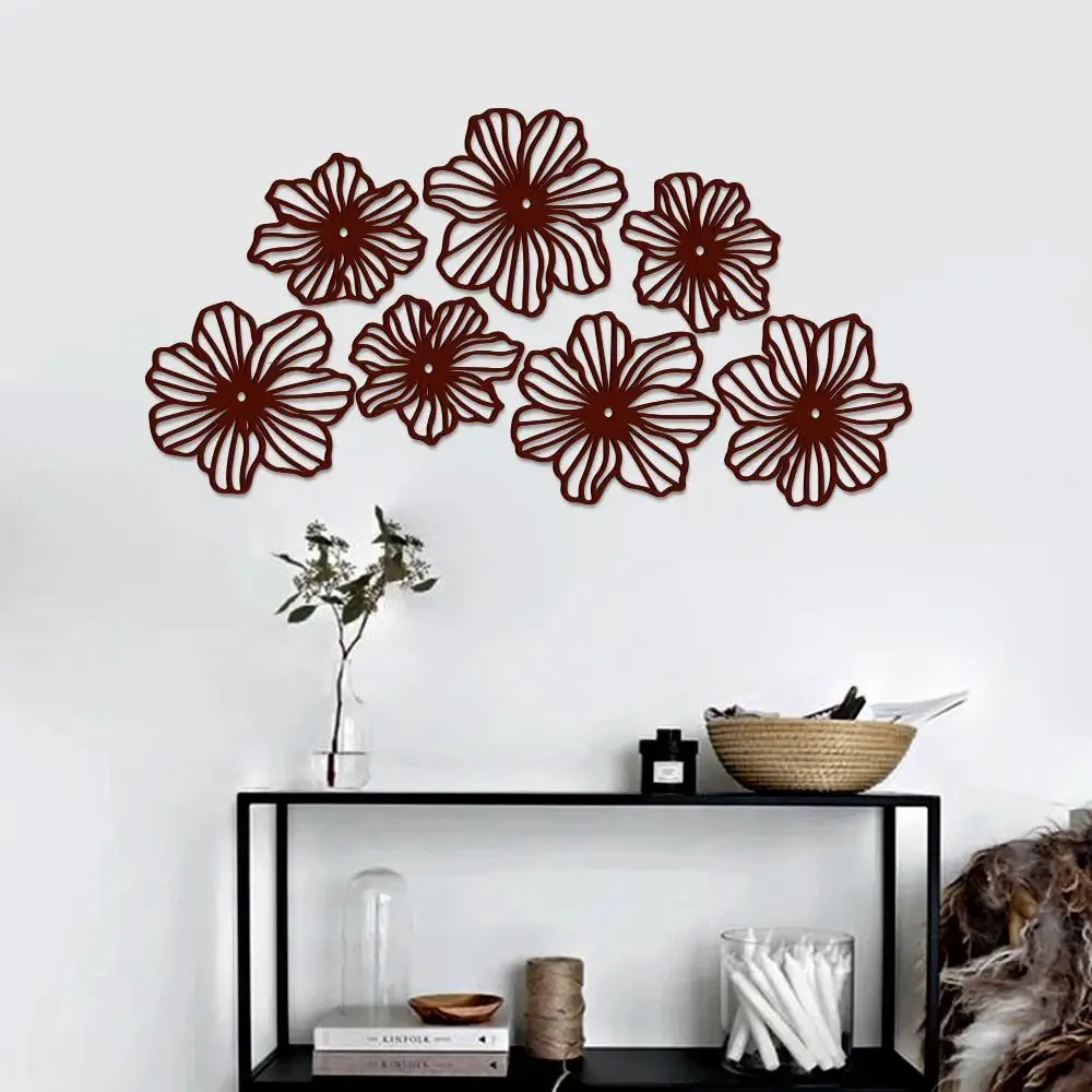Beautiful Flowers in Bunch Design Wooden Wall Hanging Medium(12inch X 24 inch)