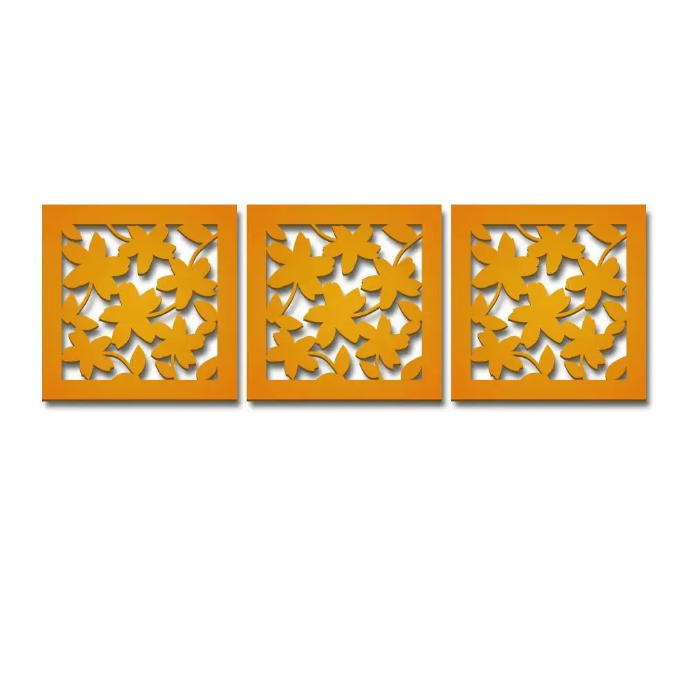 Beautiful Flowers in Yellow color Design Wooden Wall Hanging Medium(12 inch X 38 inch)