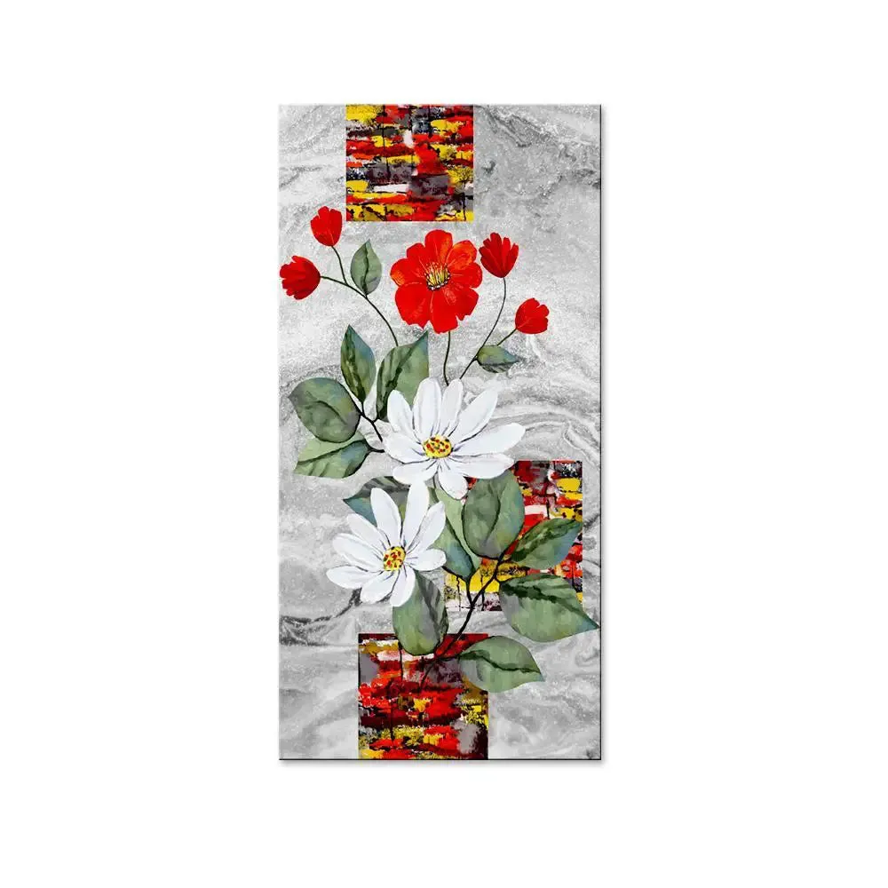 Beautiful Flowers Vine Canvas Wall Painting With Frame