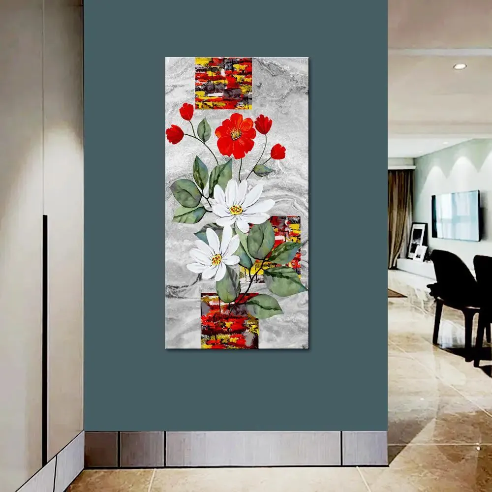 Beautiful Flowers Vine Canvas Wall Painting With Frame