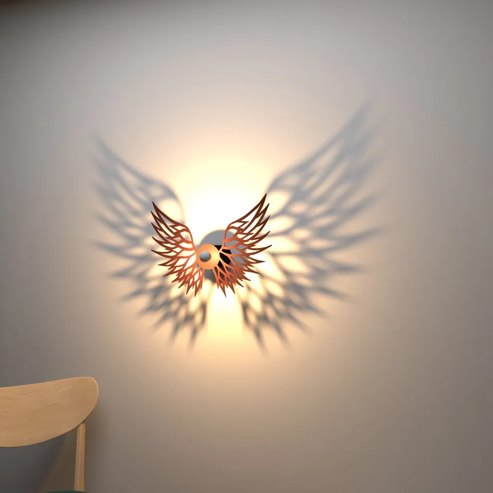 Beautiful Fly High Wings Shadow Lamp / Wooden Wall Art