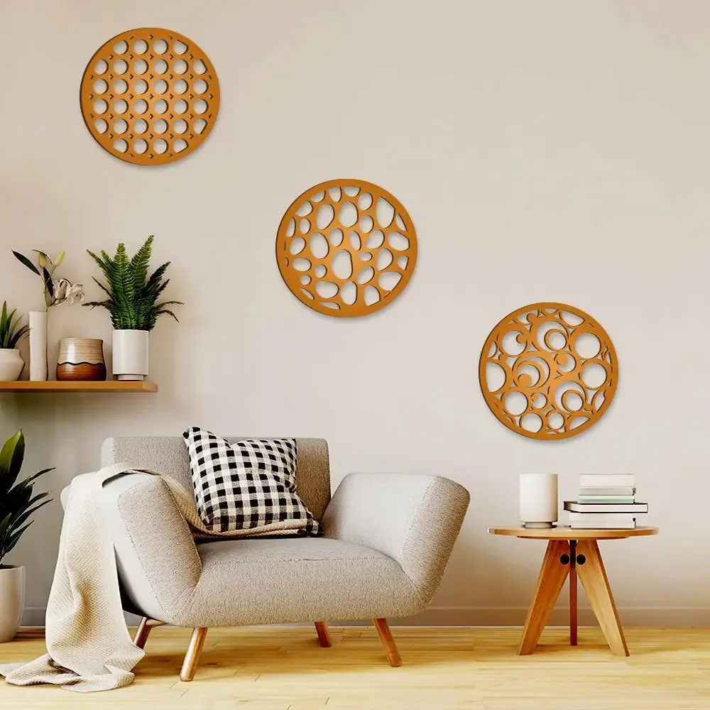 Beautiful Geometric Coaster Trivets Design Wooden Wall Hanging, Medium(29 inch X 9 inch)