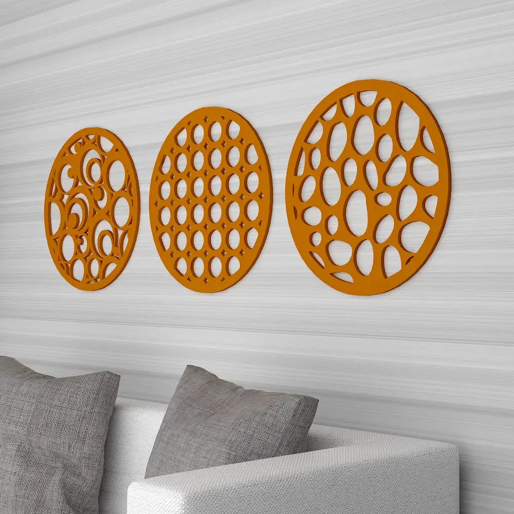 Beautiful Geometric Coaster Trivets Design Wooden Wall Hanging, Medium(29 inch X 9 inch)