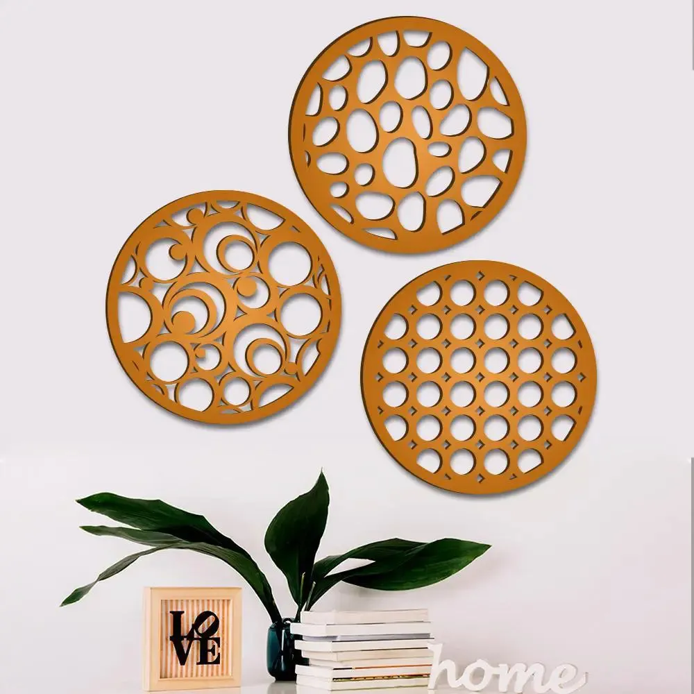 Beautiful Geometric Coaster Trivets Design Wooden Wall Hanging, Medium(29 inch X 9 inch)
