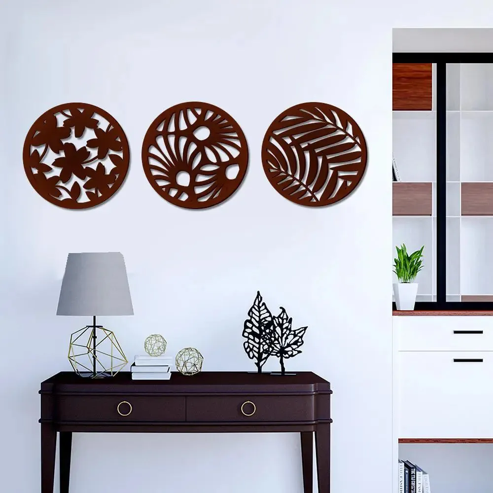 Beautiful Geometric Coaster Trivets in Brown color Design Wooden Wall Hanging Medium(29 inch X 9 inch)