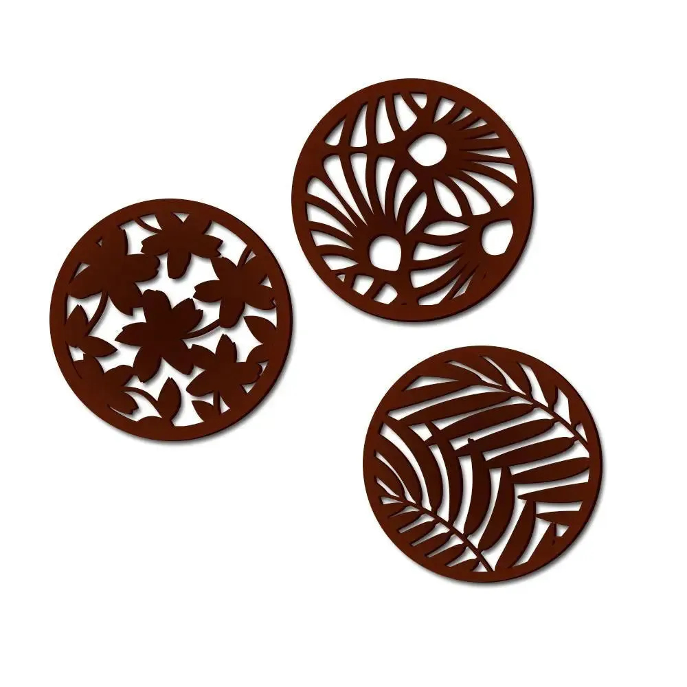 Beautiful Geometric Coaster Trivets in Brown color Design Wooden Wall Hanging Medium(29 inch X 9 inch)