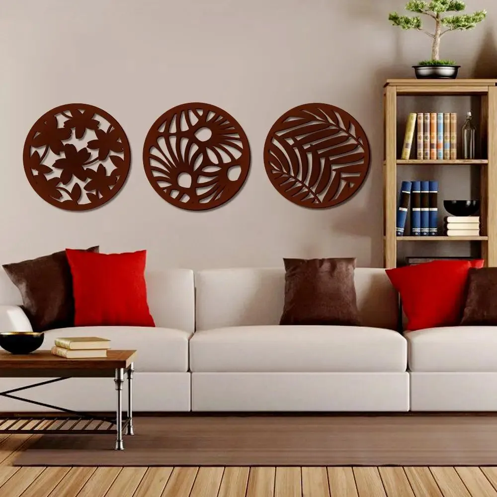 Beautiful Geometric Coaster Trivets in Brown color Design Wooden Wall Hanging Medium(29 inch X 9 inch)