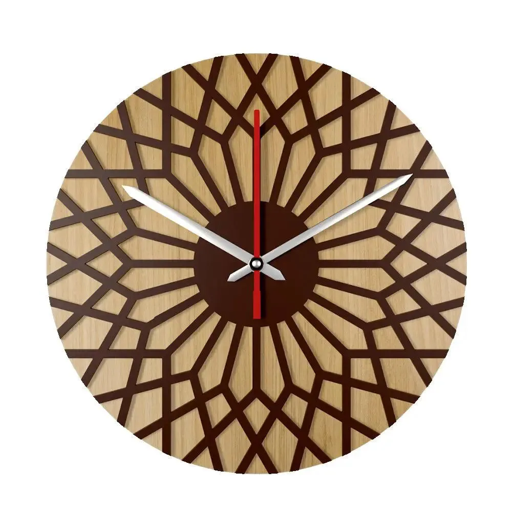 Beautiful Geometric Design Dual Layer Wooden Wall Clock
