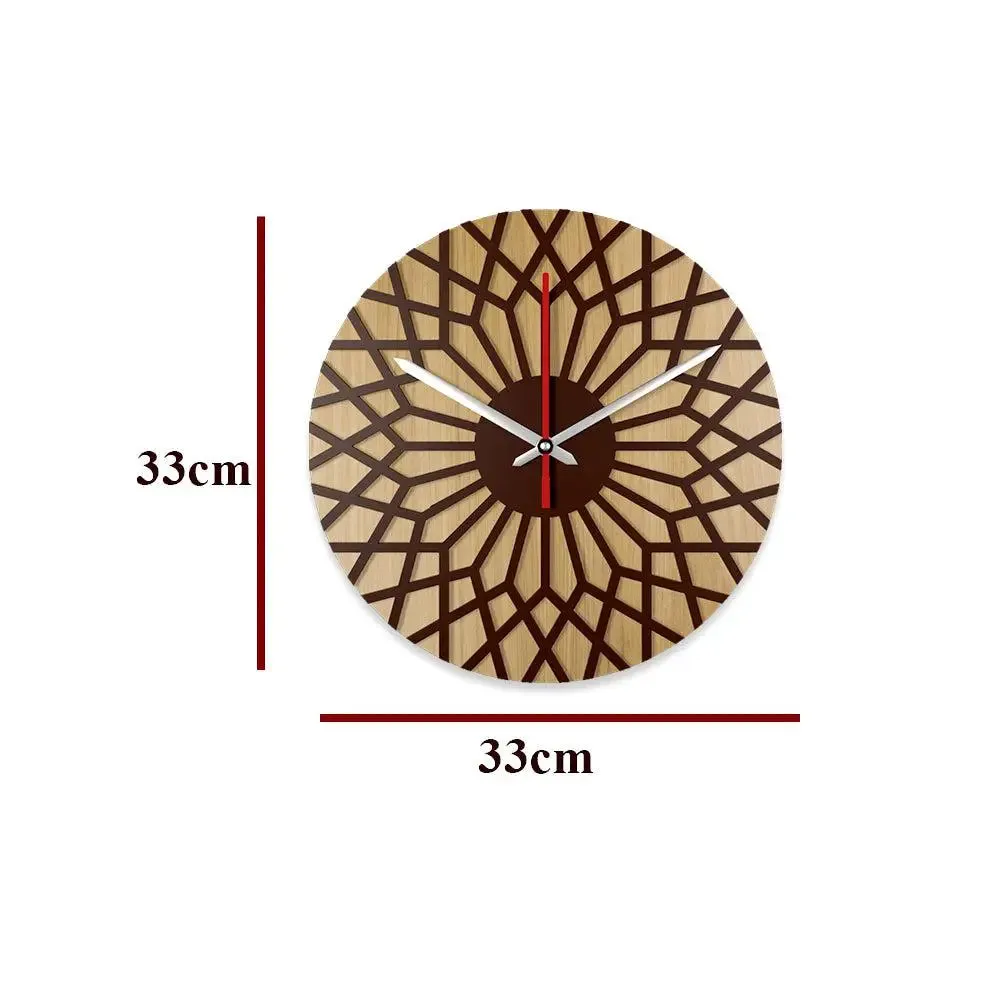 Beautiful Geometric Design Dual Layer Wooden Wall Clock