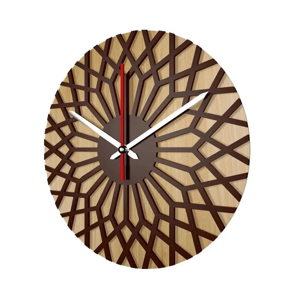 Beautiful Geometric Design Dual Layer Wooden Wall Clock