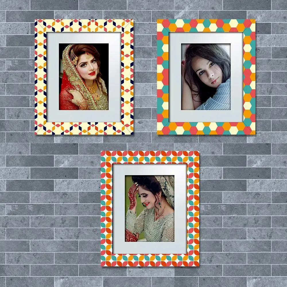 Beautiful Geometric Pattern Canvas Printed Frame Set of 3
