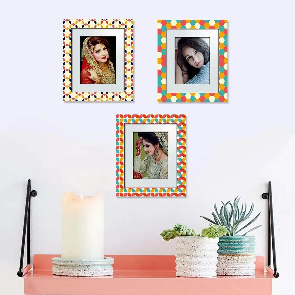 Beautiful Geometric Pattern Canvas Printed Frame Set of 3