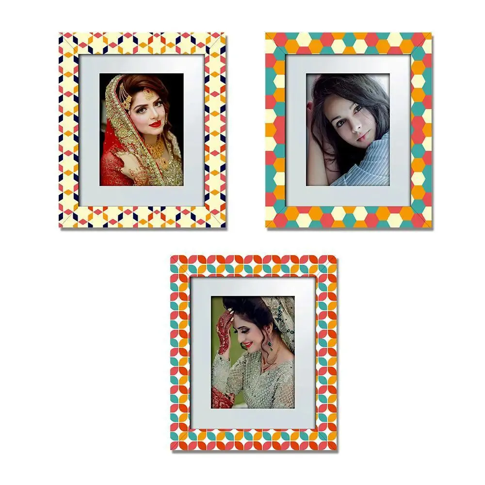 Beautiful Geometric Pattern Canvas Printed Frame Set of 3