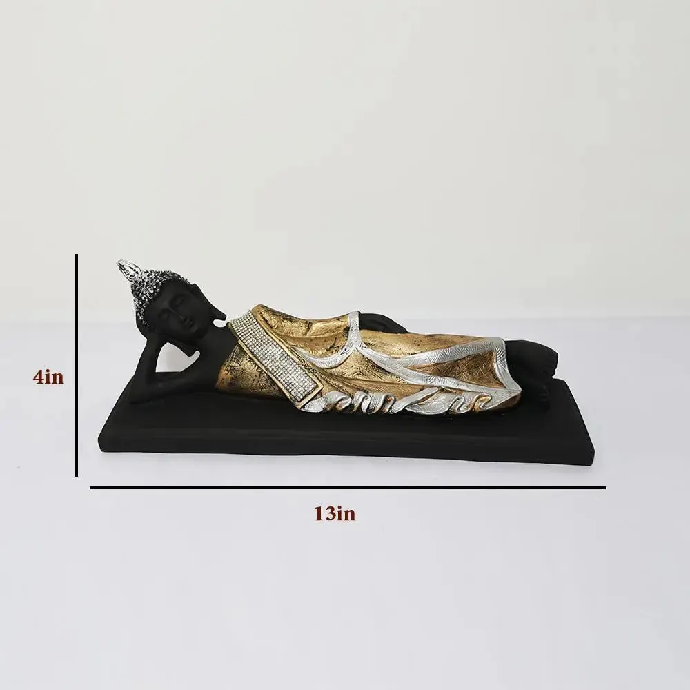 Beautiful Gold Handcrafted Sleeping Blessing Buddha Idol