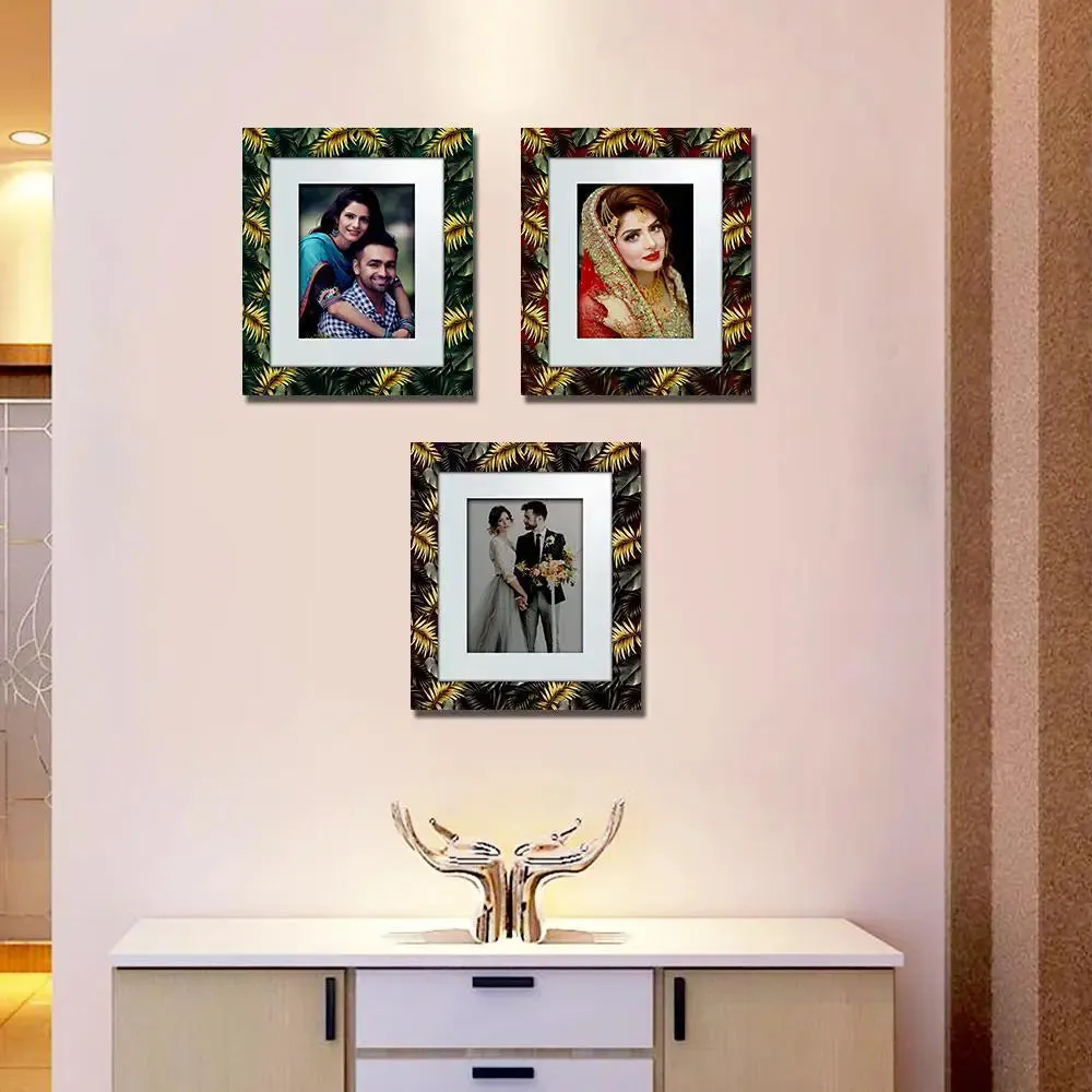 Beautiful Gold Leaf Pattern Canvas Printed Frame Set of 3