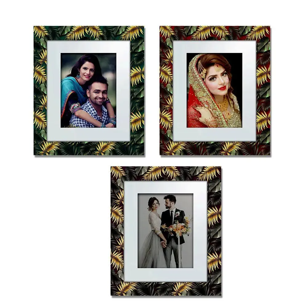 Beautiful Gold Leaf Pattern Canvas Printed Frame Set of 3