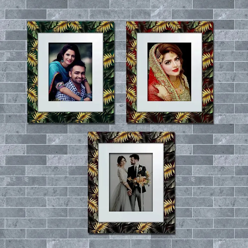 Beautiful Gold Leaf Pattern Canvas Printed Frame Set of 3