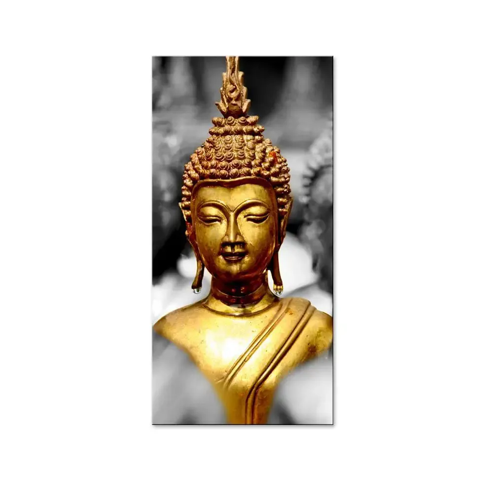Beautiful Golden Buddha Canvas Printed Spiritual Wall Painting With Frame