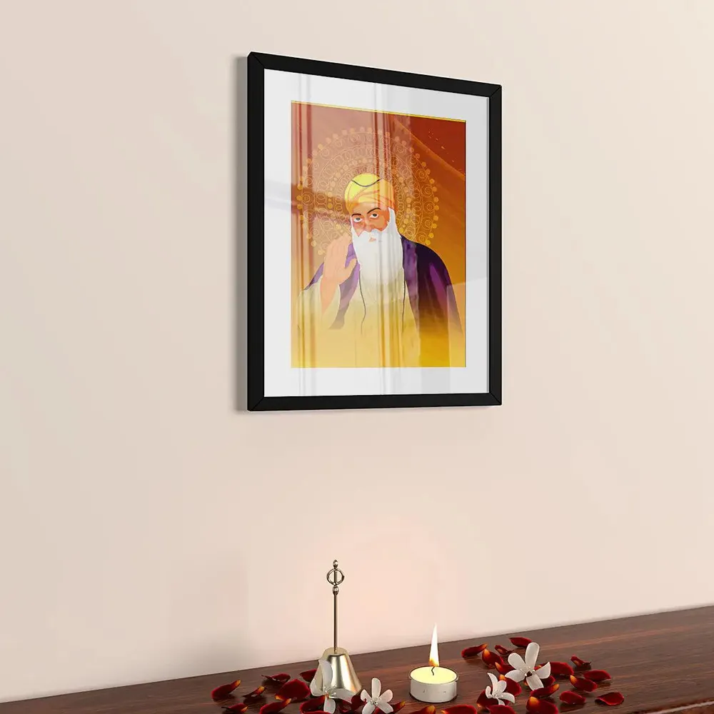 Beautiful Guru Nanak Dev Ji Framed Wall Painting &amp; Wall Art