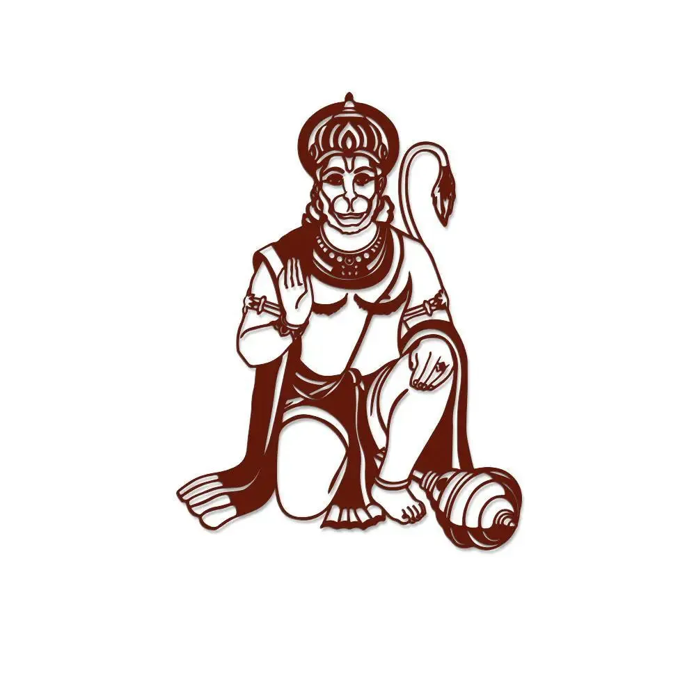 Beautiful Hanuman ji Wooden Wall Hanging, Living Room Wooden Wall Decoration Medium(18 inch X 14inch)