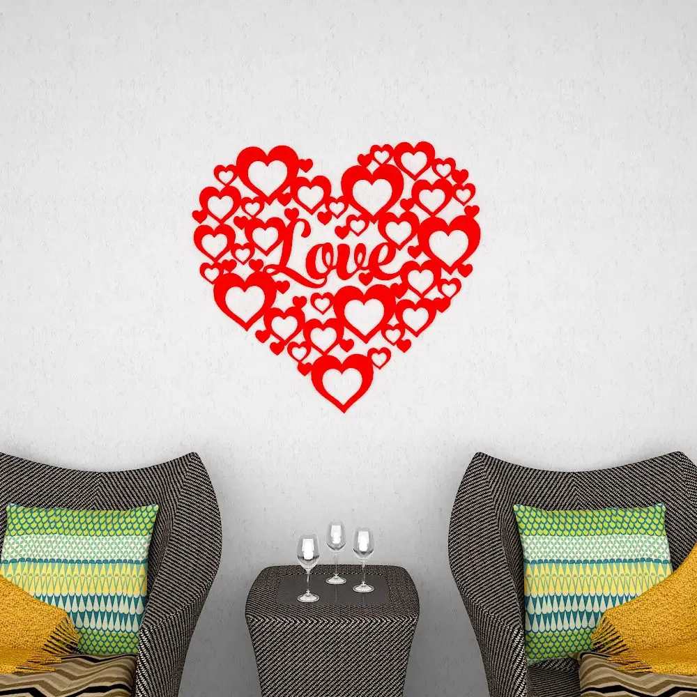 Beautiful Heart Design Wooden Wall Hanging, Living Room Wooden Wall Decoration Medium(18 inch X 18 inch)