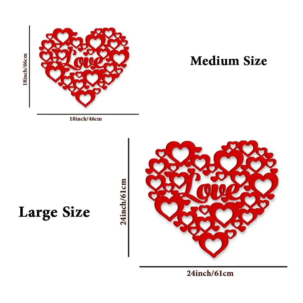 Beautiful Heart Design Wooden Wall Hanging, Living Room Wooden Wall Decoration Medium(18 inch X 18 inch)