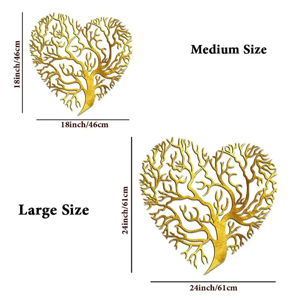 Beautiful Heart Shape Tree Design Wooden Wall Hanging, Living Room Wooden Wall Decoration Medium(18 inch X 18inch)