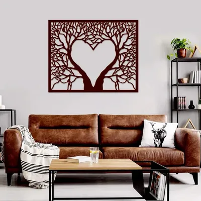 Beautiful in Heart Shape Wooden Wall Hanging, Living Room Wooden Wall Decoration