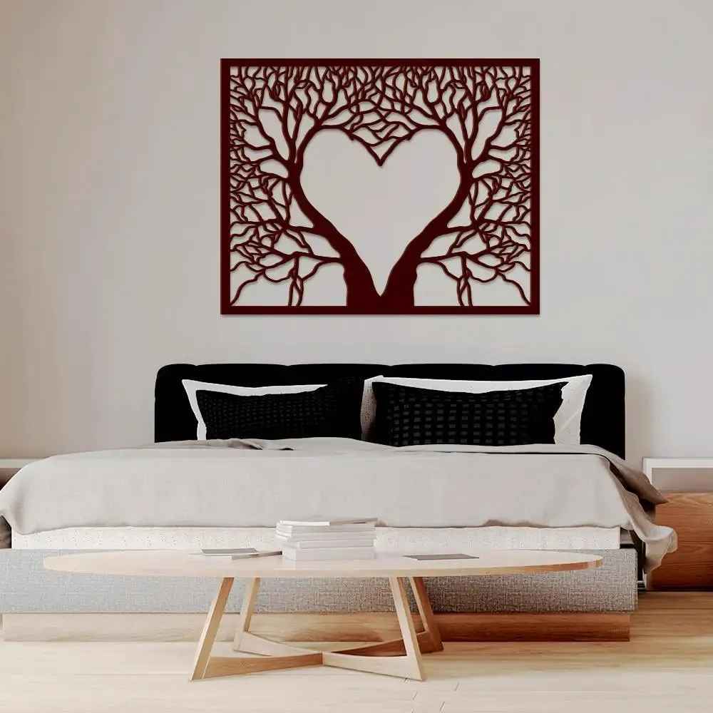 Beautiful in Heart Shape Wooden Wall Hanging, Living Room Wooden Wall Decoration Medium(15 inch X 18inch)