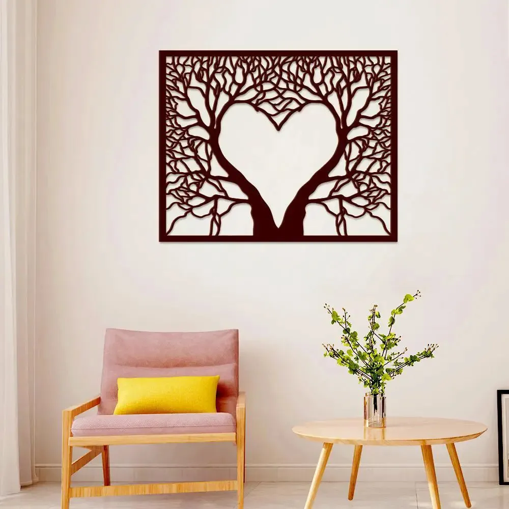 Beautiful in Heart Shape Wooden Wall Hanging, Living Room Wooden Wall Decoration Medium(15 inch X 18inch)