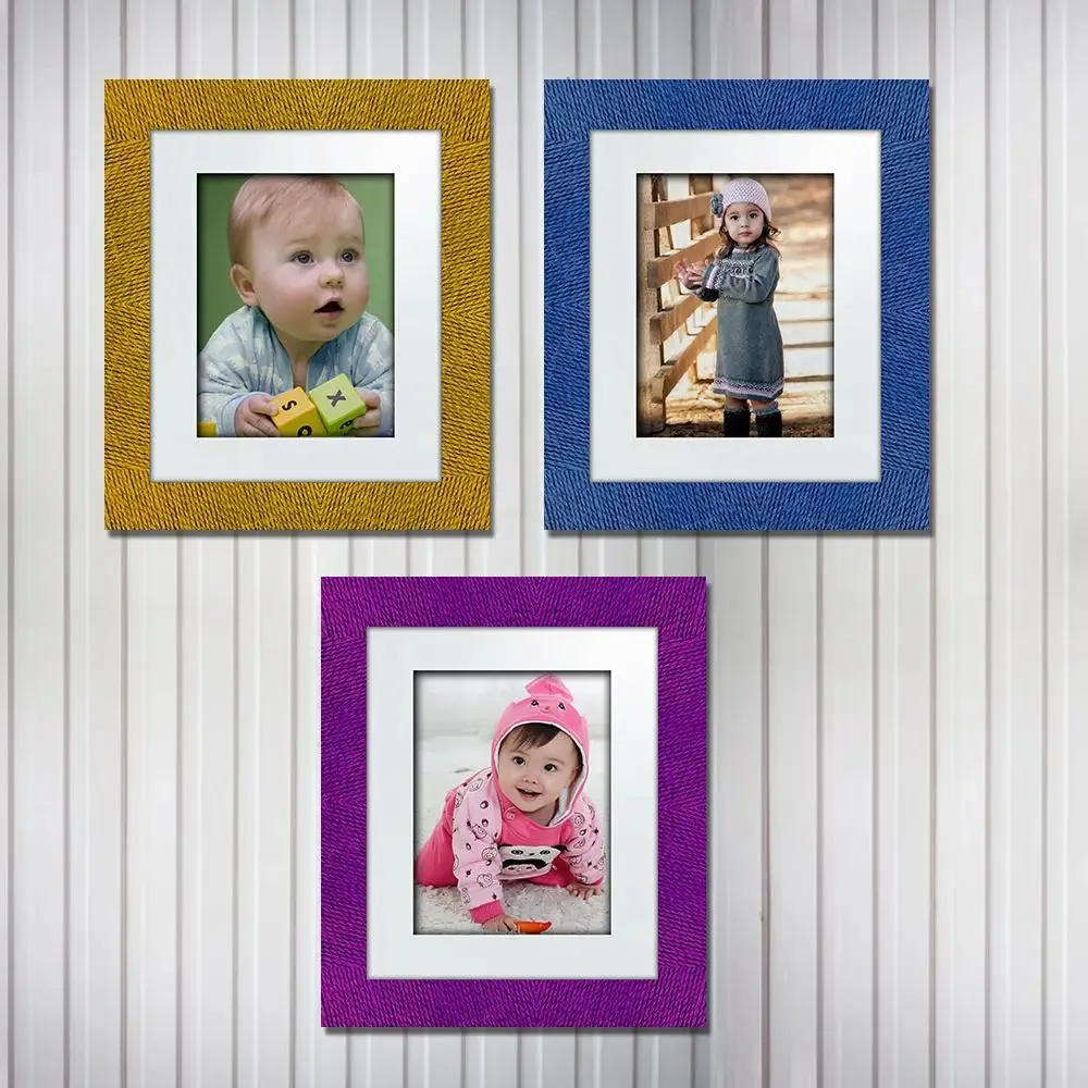 Beautiful Knitting Pattern Canvas Printed Frame Set of 3