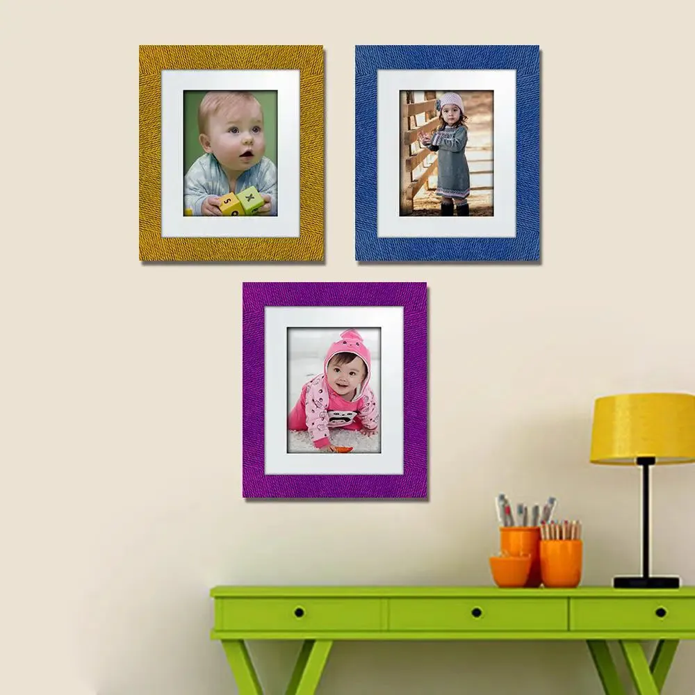 Beautiful Knitting Pattern Canvas Printed Frame Set of 3