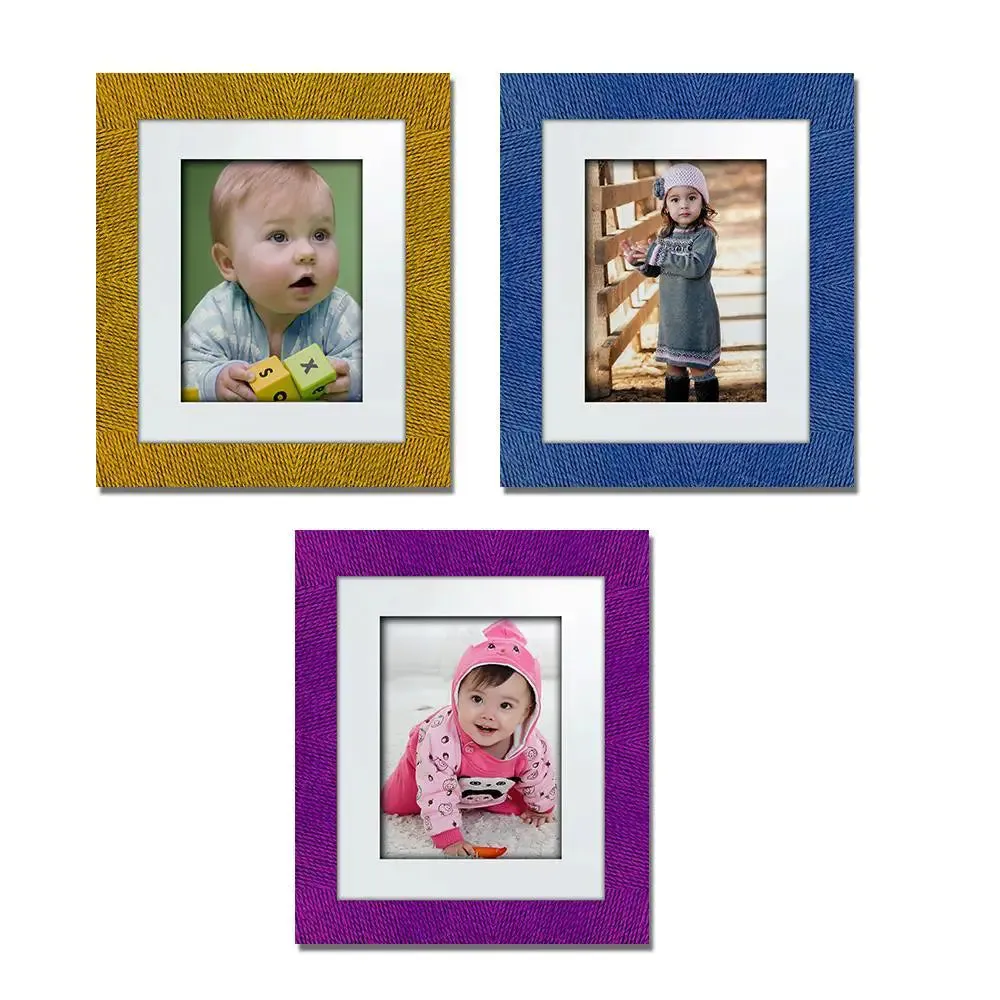 Beautiful Knitting Pattern Canvas Printed Frame Set of 3
