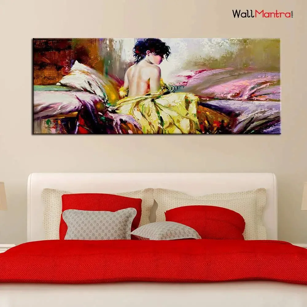 Beautiful Lady Charming Retro Canvas Art with  Wall Painting With Frame