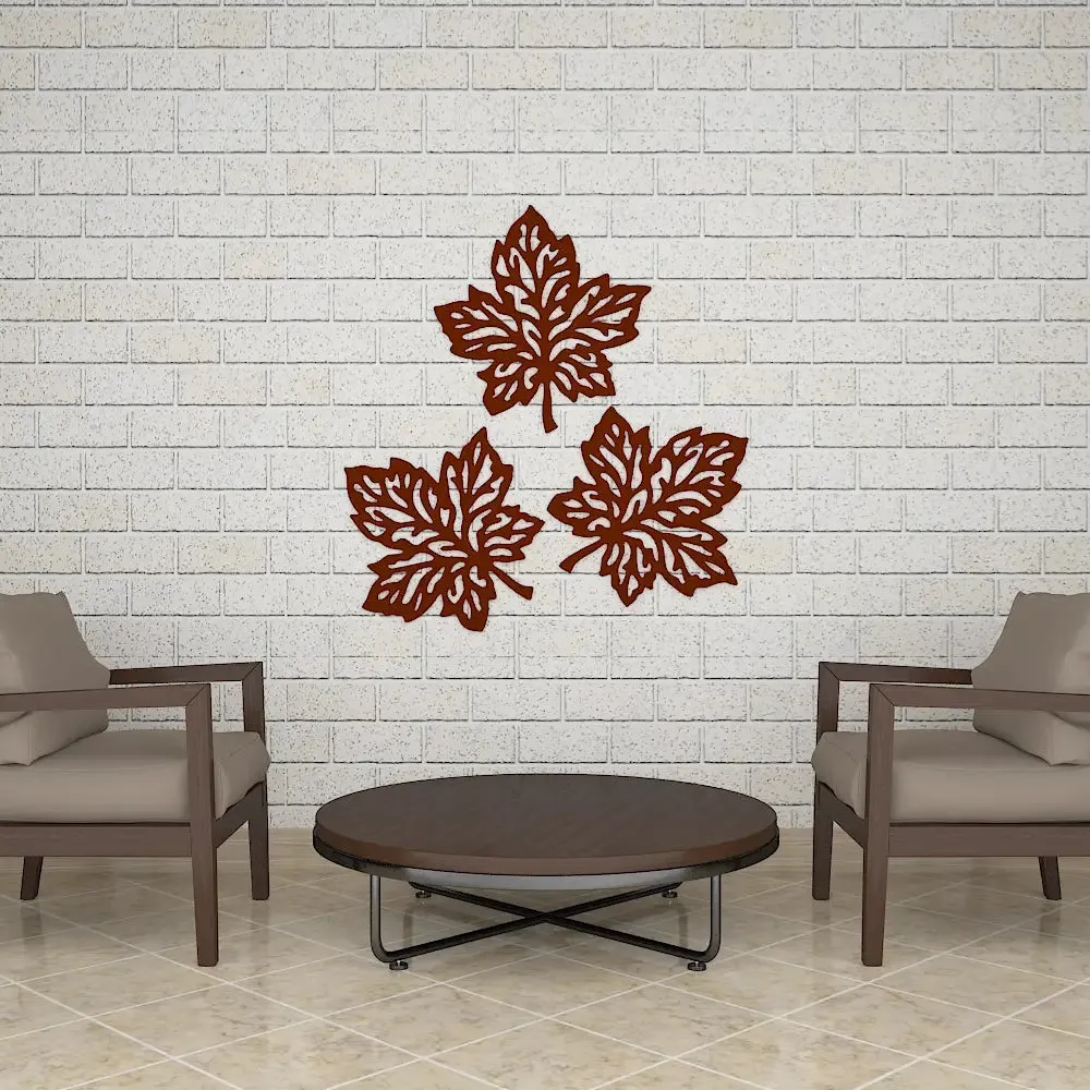 Beautiful Leaf cutting Design Wooden Wall Hanging Medium(17inch X 16 inch)