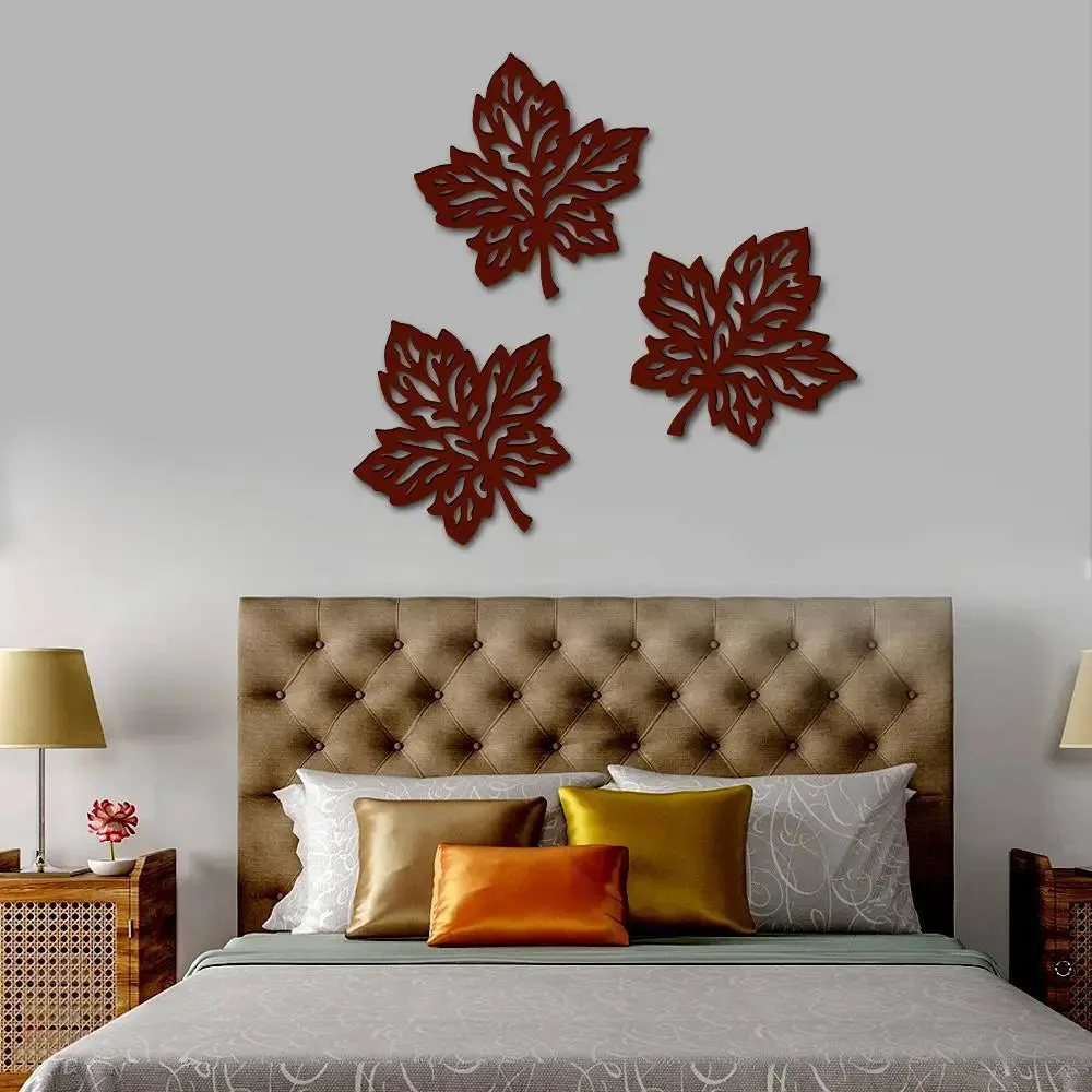 Beautiful Leaf cutting Design Wooden Wall Hanging Medium(17inch X 16 inch)