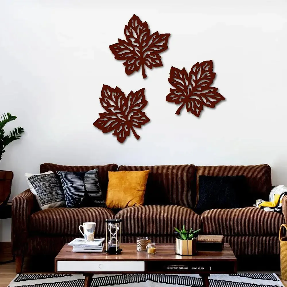 Beautiful Leaf cutting Design Wooden Wall Hanging Medium(17inch X 16 inch)