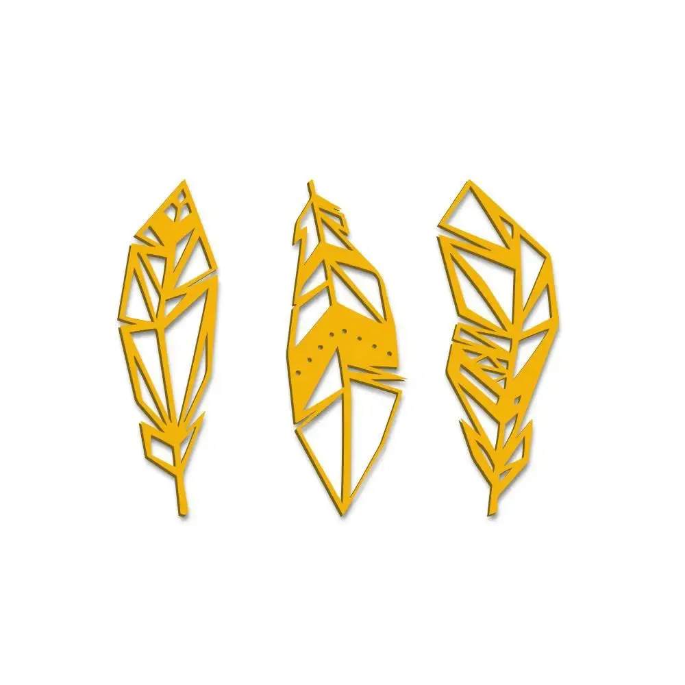 Beautiful Leaf Design in Yellow Color Wooden Wall Hanging Medium(18 inch X 16 inch)