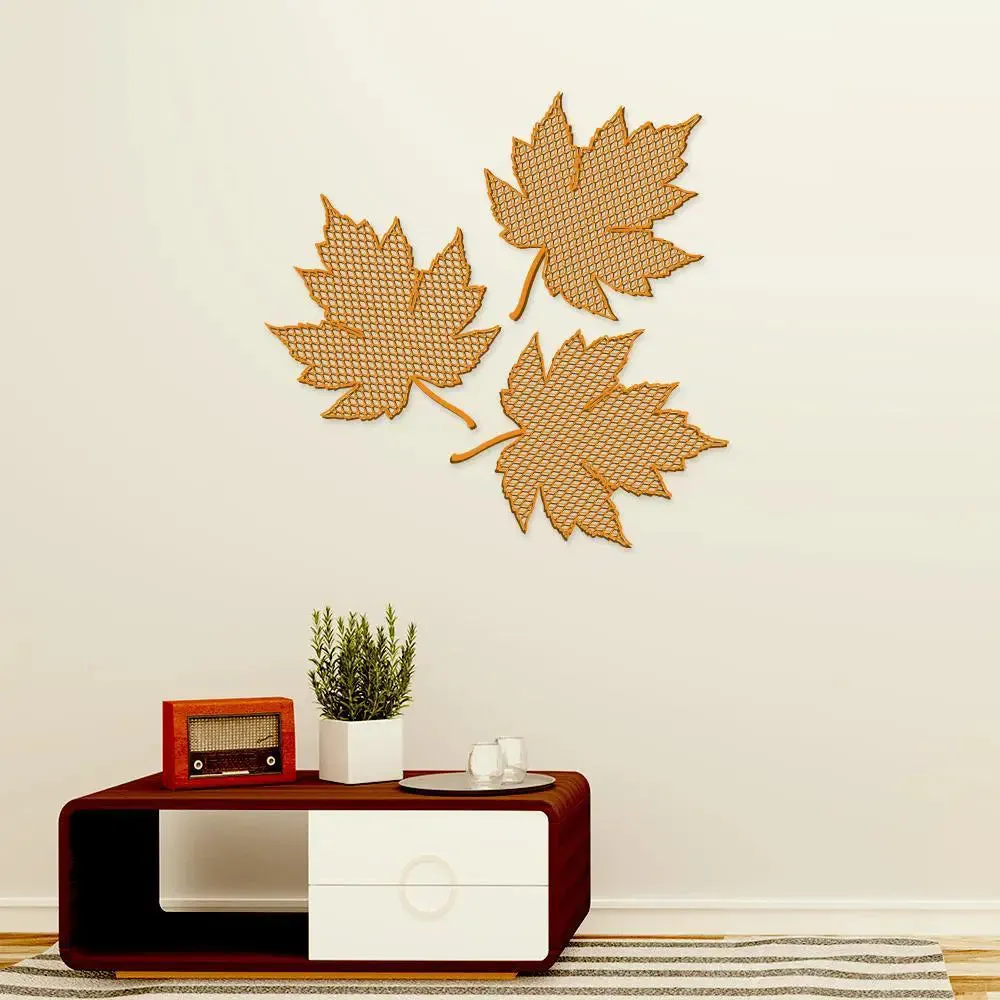 Beautiful leaf skeleton Design Wooden Wall Hanging Medium(16inch X 17 inch)