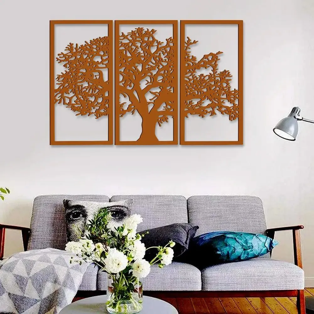 Beautiful Light Brown Color Tree Design Wooden Wall Hanging Medium(18 inch X 26 inch)
