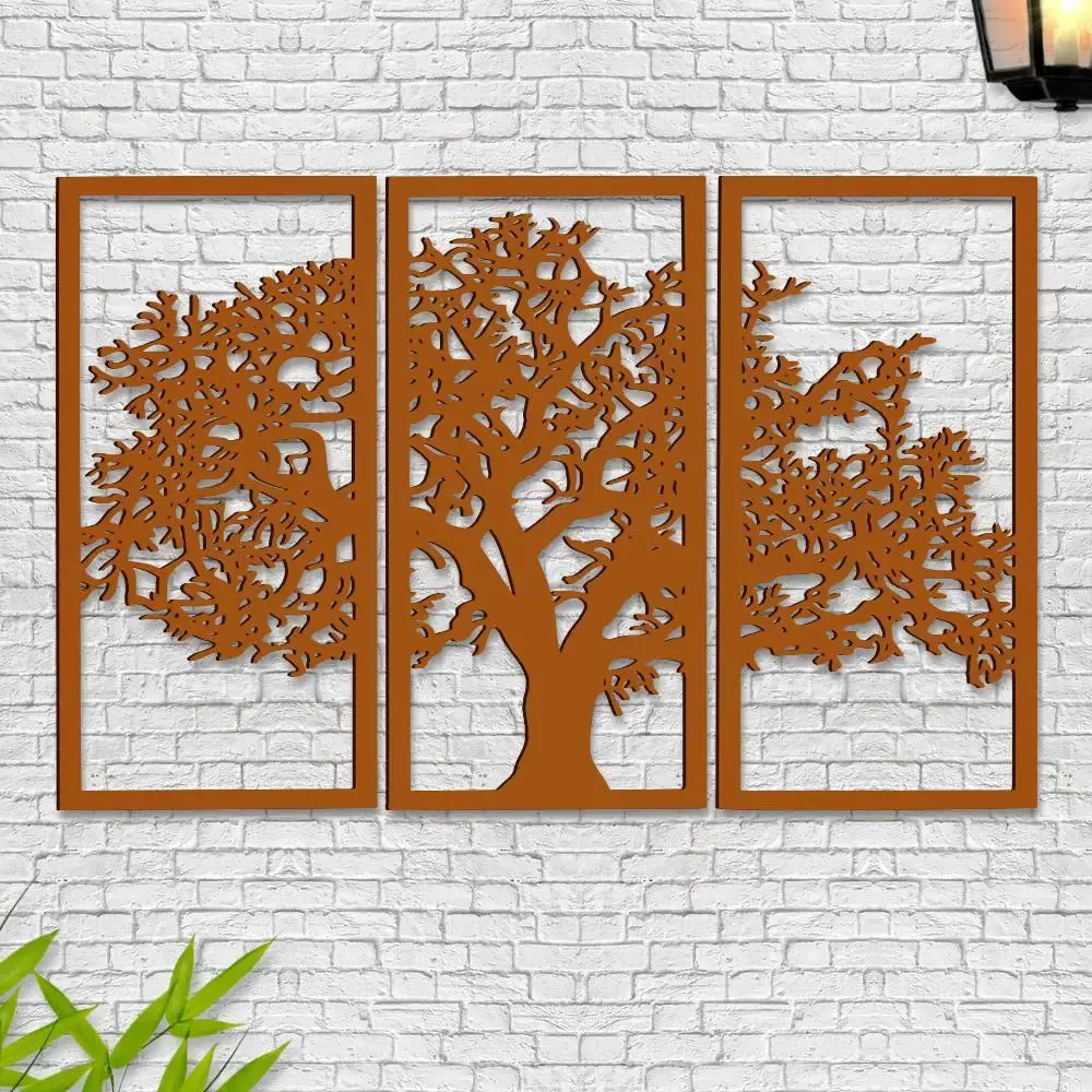 Beautiful Light Brown Color Tree Design Wooden Wall Hanging Medium(18 inch X 26 inch)