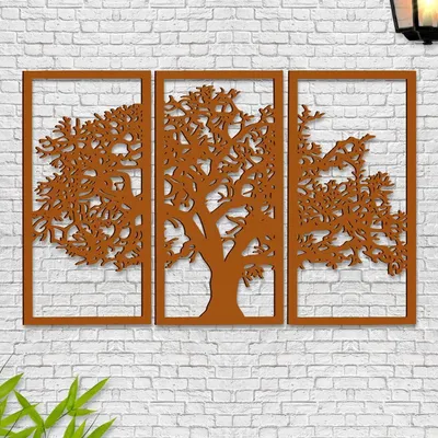 Beautiful Light Brown Color Tree Design Wooden Wall Hanging
