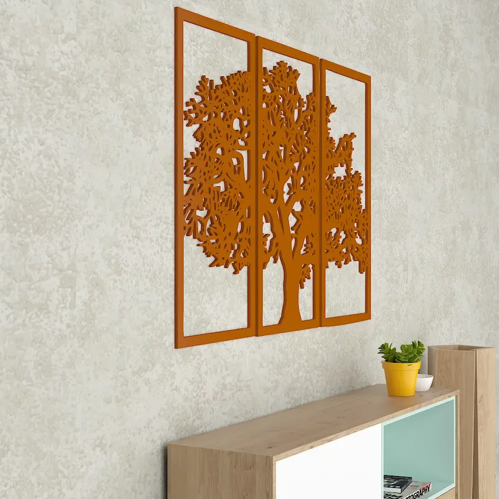 Beautiful Light Brown Color Tree Design Wooden Wall Hanging Medium(18 inch X 26 inch)