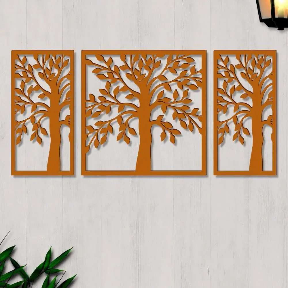 Beautiful Light Brown color Tree Design Wooden Wall Hanging, Medium(18 inch X 40 inch)