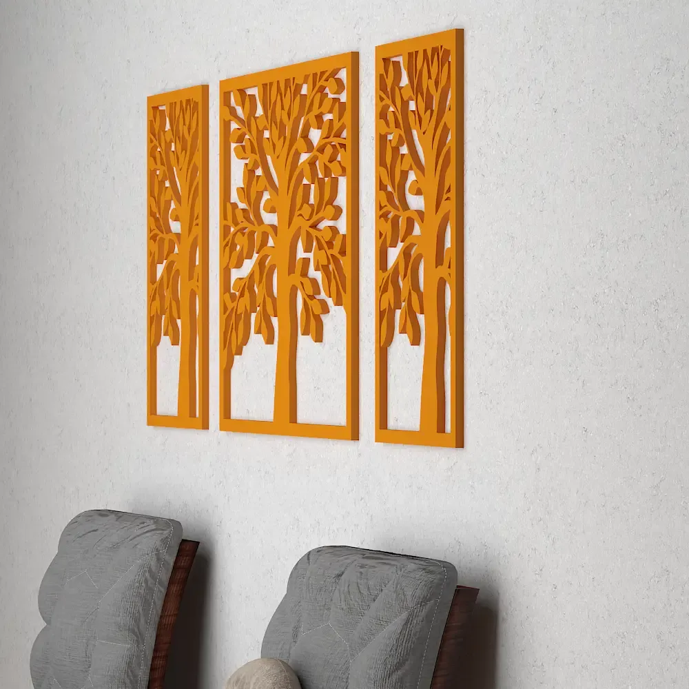 Beautiful Light Brown color Tree Design Wooden Wall Hanging, Medium(18 inch X 40 inch)