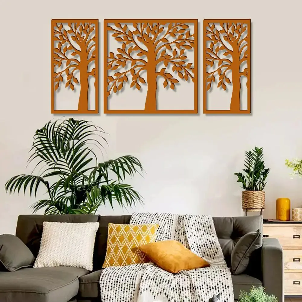 Beautiful Light Brown color Tree Design Wooden Wall Hanging, Medium(18 inch X 40 inch)