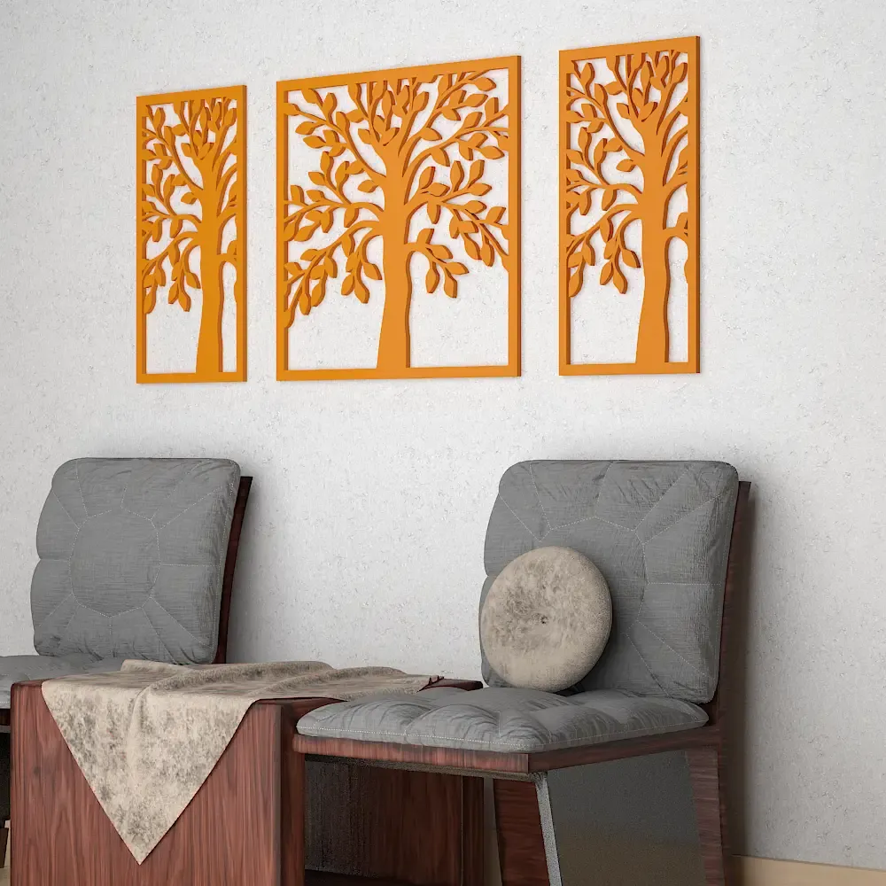 Beautiful Light Brown color Tree Design Wooden Wall Hanging, Medium(18 inch X 40 inch)