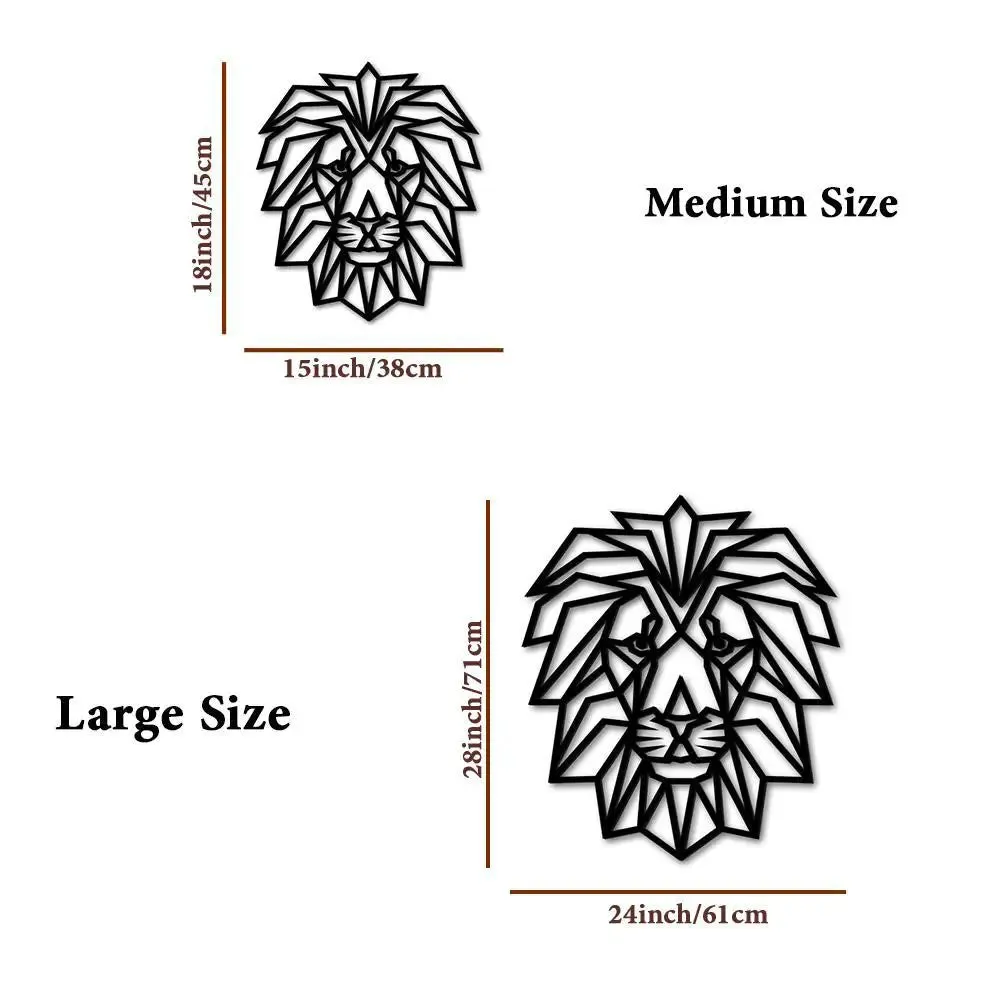 Beautiful Lion Face in Black color Design Wooden Wall Hanging Medium(18 inch X 15 inch)