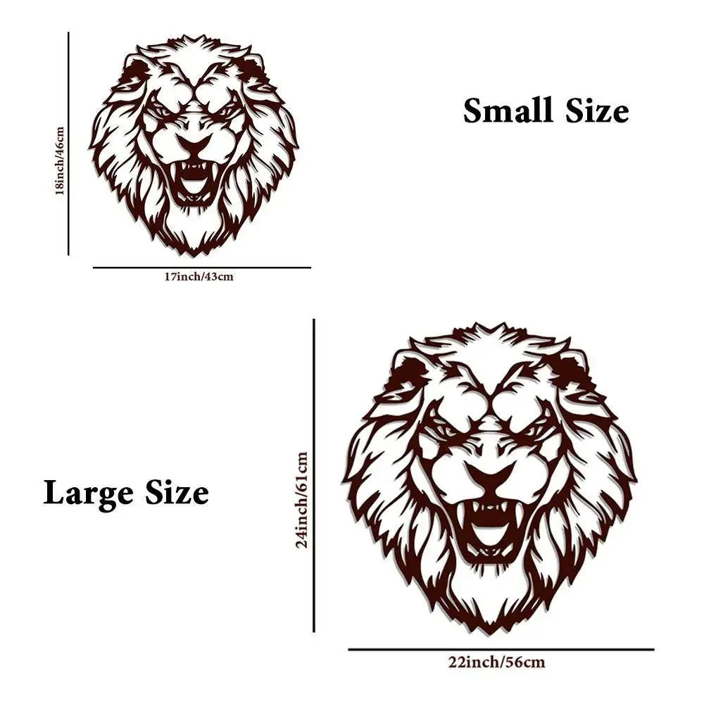 Beautiful Lion Head Design Wooden Wall Hanging, Living Room Wooden Wall Decoration Medium(18 inch X 17 inch)